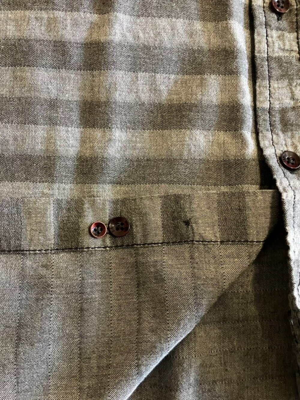 Bar III Men's Long Sleeve Button-Up Shirt - Grey Horizontal Stripe - Size Large - Picture 8 of 12